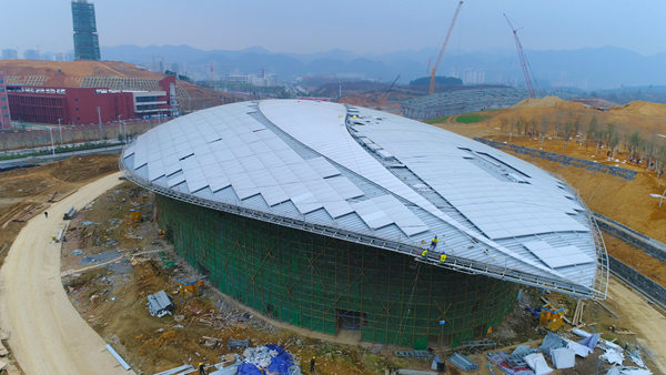 遵义市奥体中心“一场三馆”主体项目全面封顶