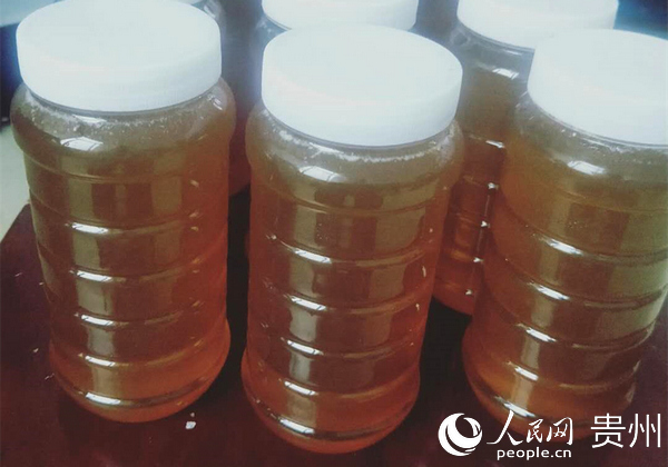 陈刚养蜂产生的蜂蜜 胡恒 摄