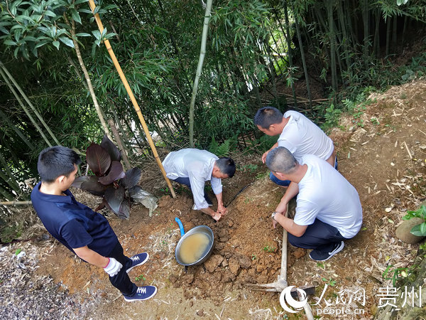 為其檢修入戶水管。田海燕 攝