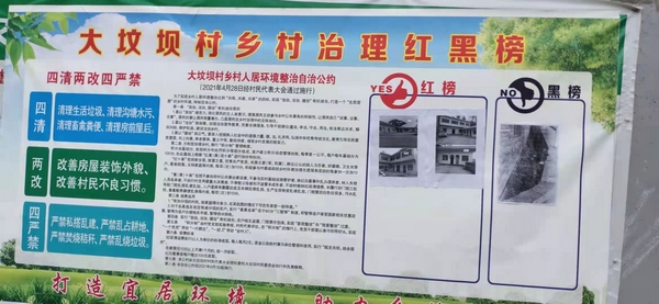 大坟坝村红黑榜。