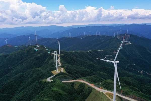贵州省从江县加榜乡达棒山风力发电场。