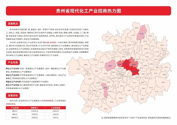 1.贵州省现代化工产业招商热力图。