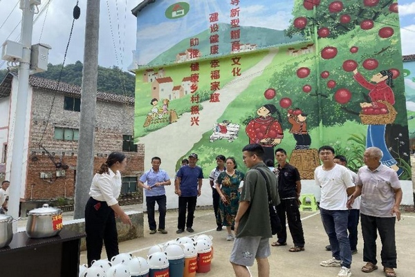 茶英村党员到大坡村挖煤冲组交流学习。