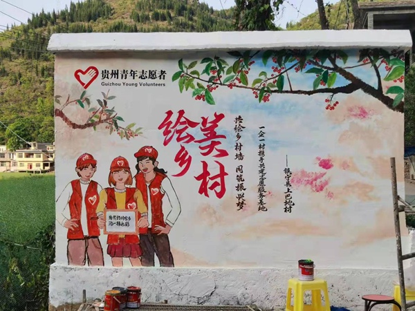 绘就美丽乡村 贵州商学院青年志愿者在行动。