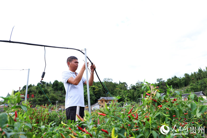技术人员安装水肥一体化系统。人民网 顾兰云摄