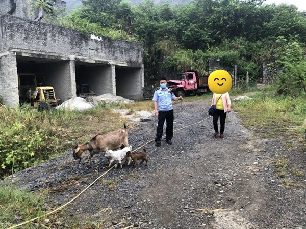 4  图为民警为群众找回丢失的小羊。黔南州公安局供图