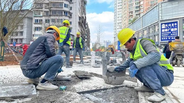 老街施工改造现场。