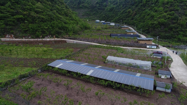 七星关区朱昌镇乌蒙玄风智慧养殖基地航拍。