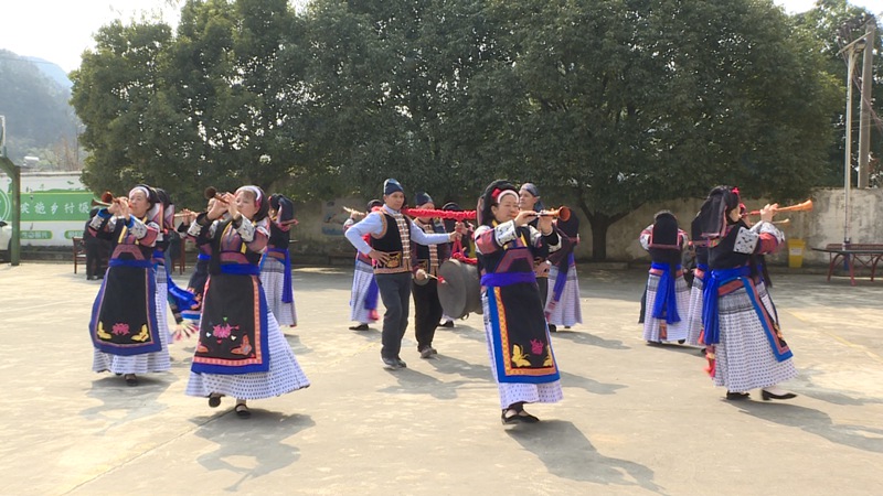 布依族乡村文化志愿者带来民族表演。