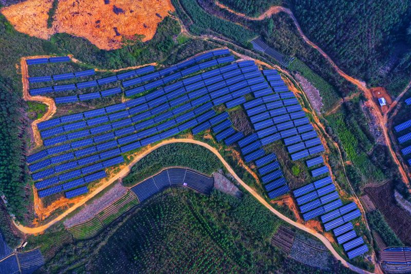 航拍贵州金元广西新能源公司钦州金安250MW平价光伏基地。