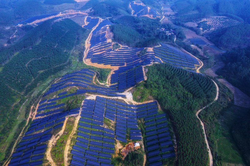 航拍贵州金元广西新能源公司钦州金安250MW平价光伏基地2