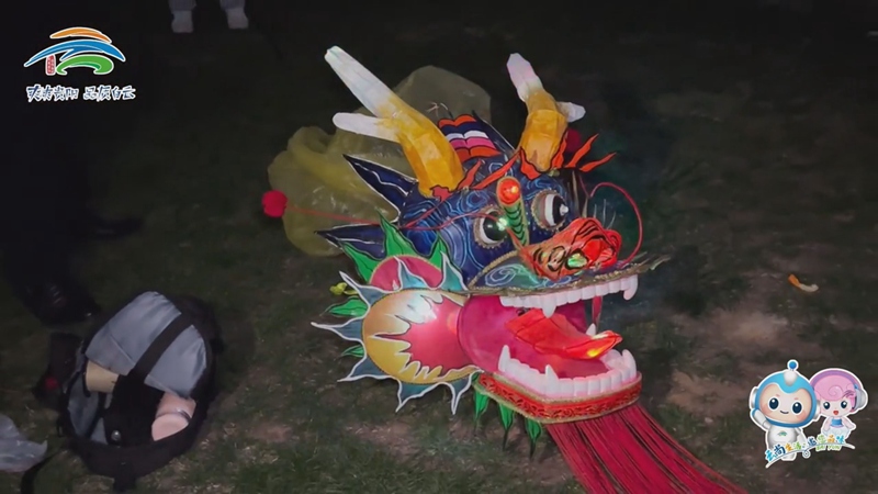 1、贵阳市白云区夜光风筝测试画面截图。（白云区委宣传部、白云区文体广电旅游局 供图）
