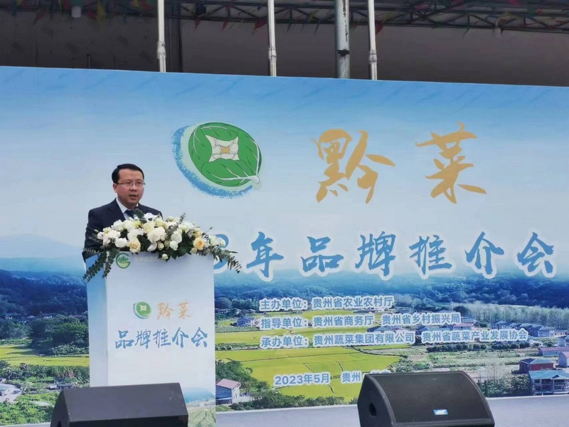 贵州蔬菜集团董事长 邓荣光作讲话。