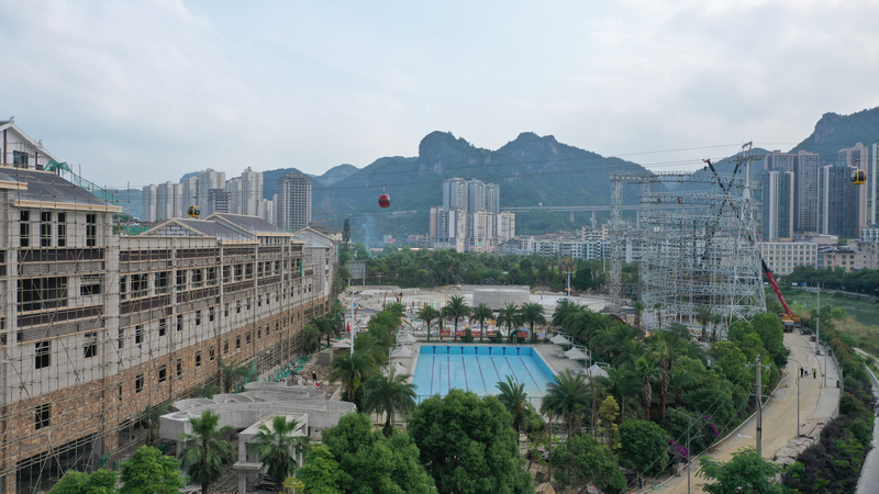图为 石阡县古温泉景区三期提档升级改造现场。徐华勇摄