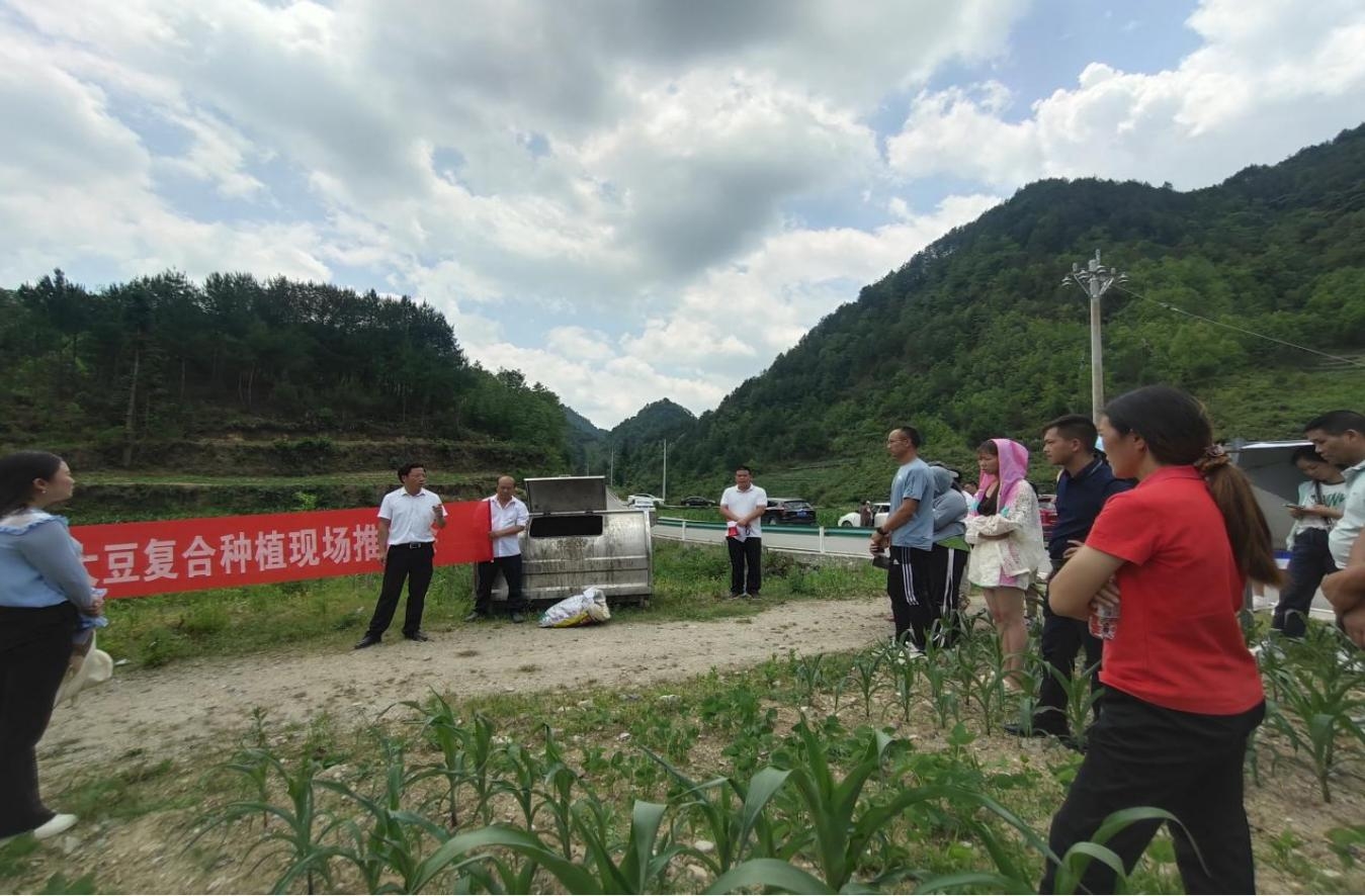猴场镇农膜农药废弃物回收处理暨玉米大豆复合种植推进会现场。