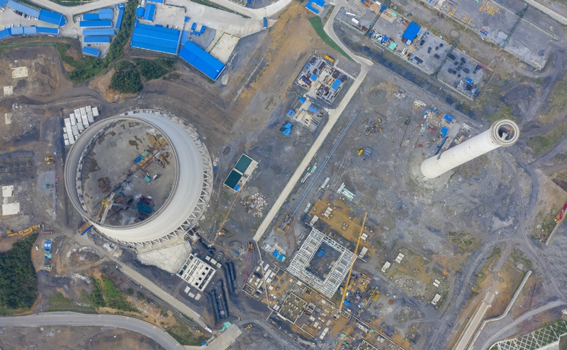 6月26日,建设中的威赫电厂。