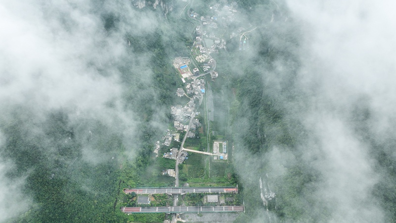 7月22日拍摄于贵州省毕节市纳雍县董地乡的晨雾景观。王纯亮摄