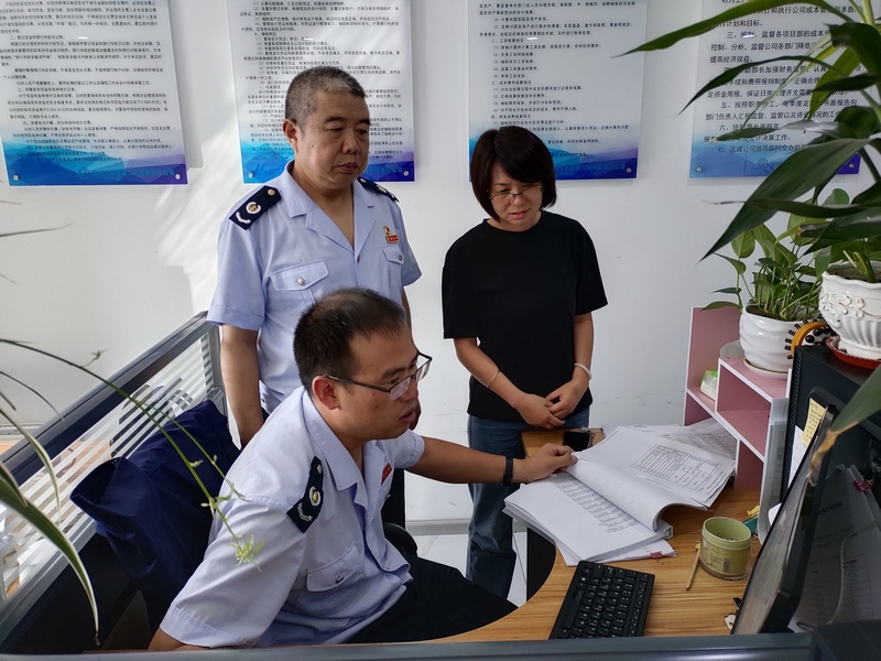 图为 “小税滴”税费服务队成员“手把手”指导纳税人申报。徐鸿浩摄