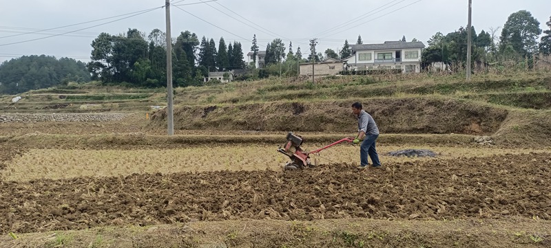 图为：翻土备耕