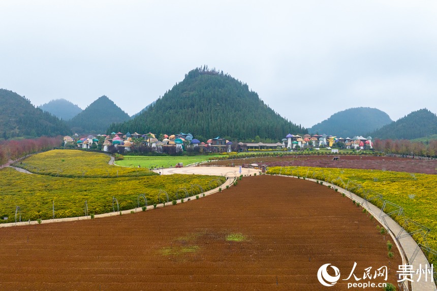 航拍貴州省黔西南州興義市陽光谷旅游度假區。人民網記者 涂敏攝