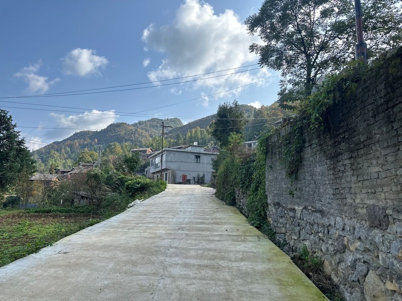 务川龙潭村沙坝组新修的水泥硬化路。