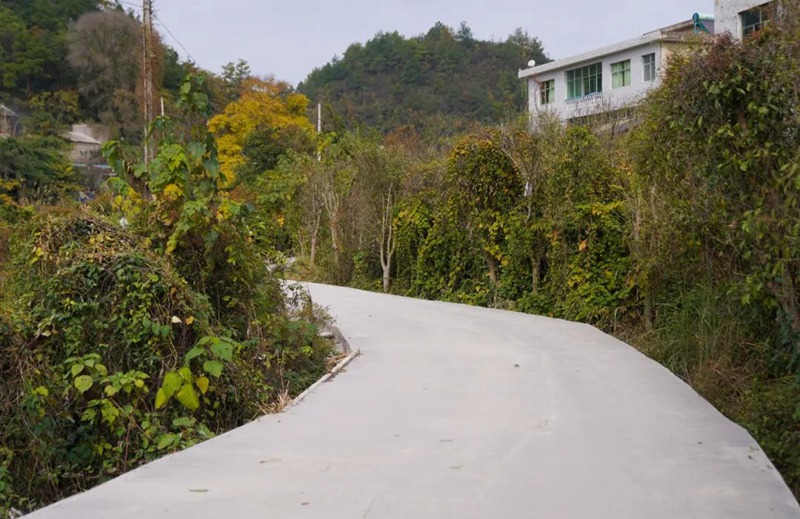 修缮后的路面，平整干净。