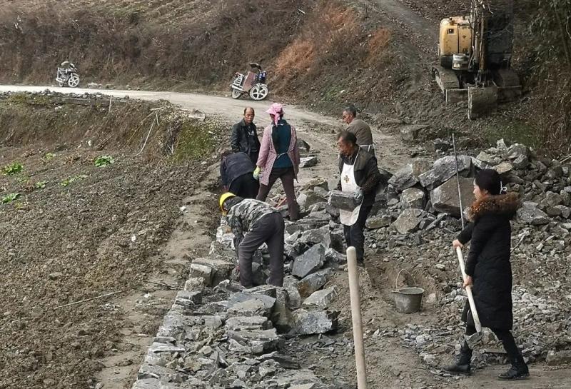 省税务局道路硬化帮扶项目施工场景。徐吉龙摄