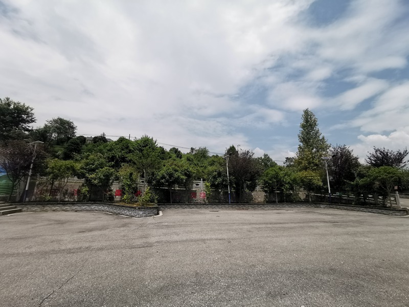 图为：干净整洁的田坎村