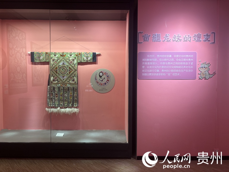 贵州少数民族服饰上绣有龙纹图案。人民网记者 高华摄