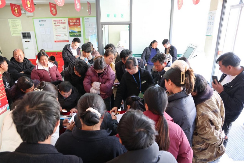 3、种植农户集中到迤那邮储营业所办理线上贷款业务。.jpg