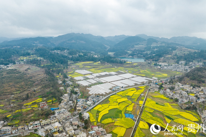 航拍贵州省清镇市流长苗族乡春色。人民网记者 涂敏摄