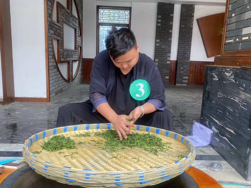 手工制茶选拔赛现场。金莎摄