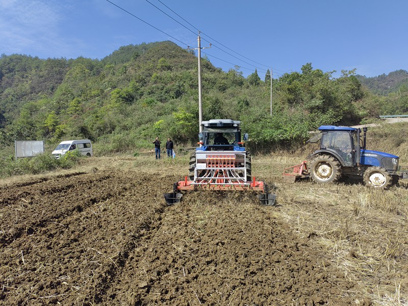 圖為：機械化作業中