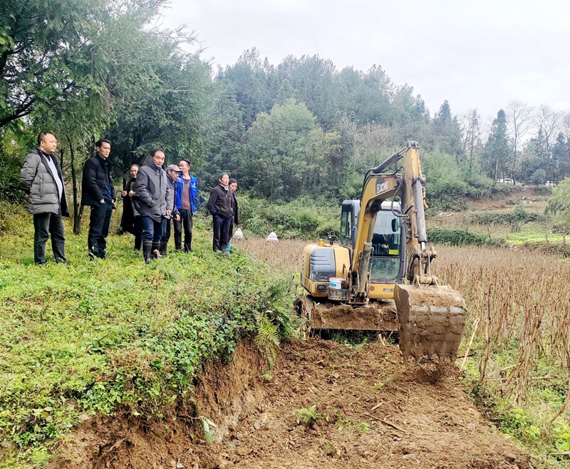 挖掘機正忙著對土地進行平整（習水縣融媒體中心供圖）.jpg