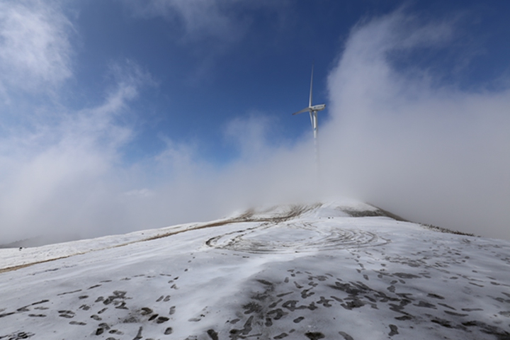 韭菜坪景区拍摄的雪景。