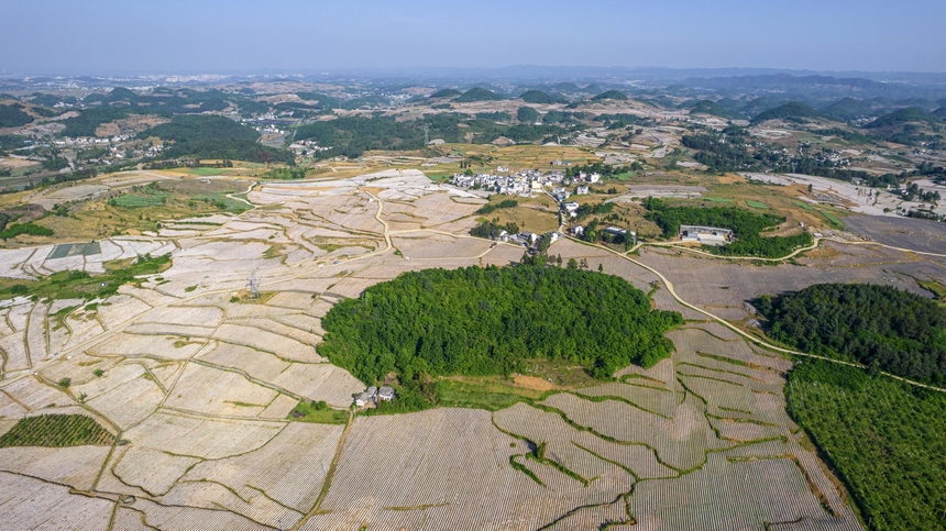 2025年5月11日拍摄的贵州省毕节市黔西市林泉镇乡村田园美景。