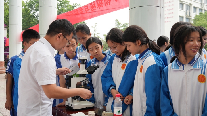 学生查看矿石标本（苏畅莉  摄）.JPG