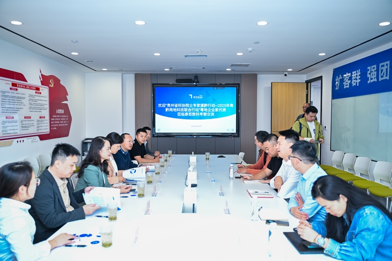 在贵州泰若数字科技有限公司围绕政企数字化，网络安全，工业设计等板块交流座谈。