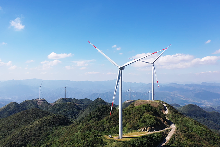 贵州桐梓大顶山50兆瓦风电项目。