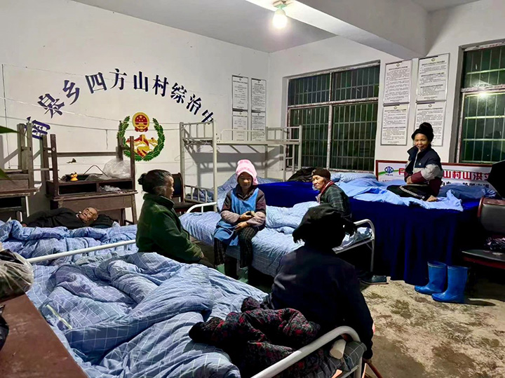村民臨時安置地點。