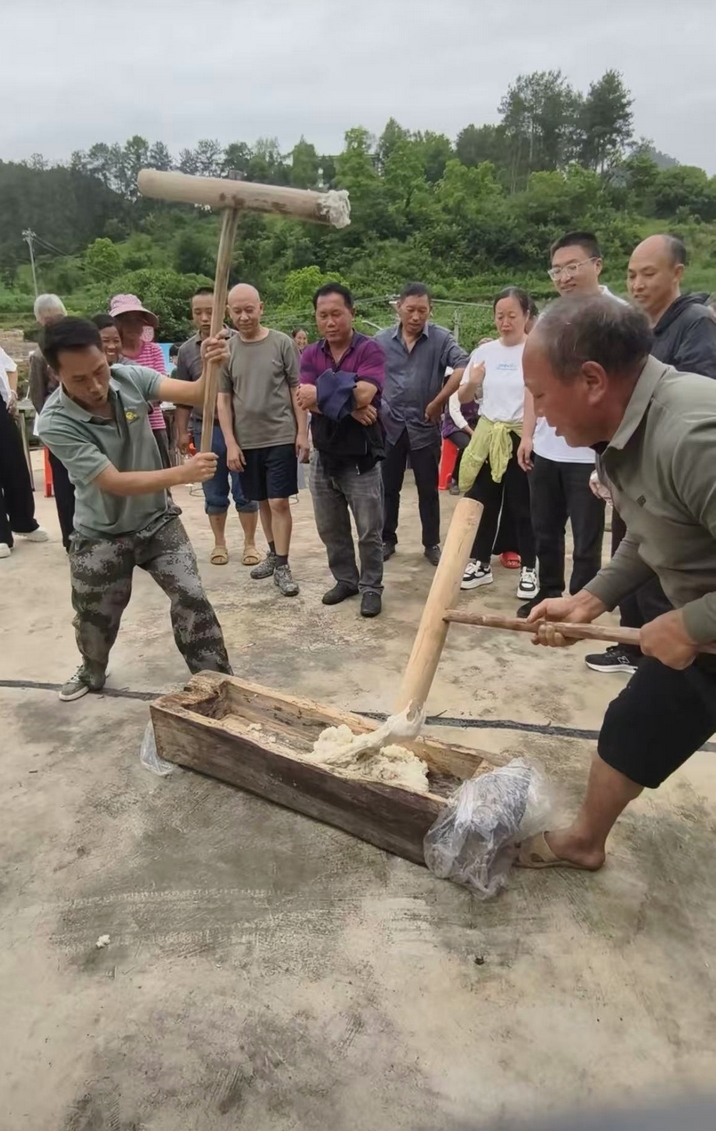 稻田拔河赛。