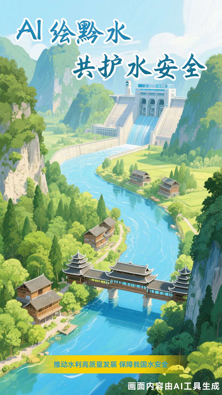 優秀獎作品：《AI 繪就黔水生態畫卷》 創作設計：趙朝聖