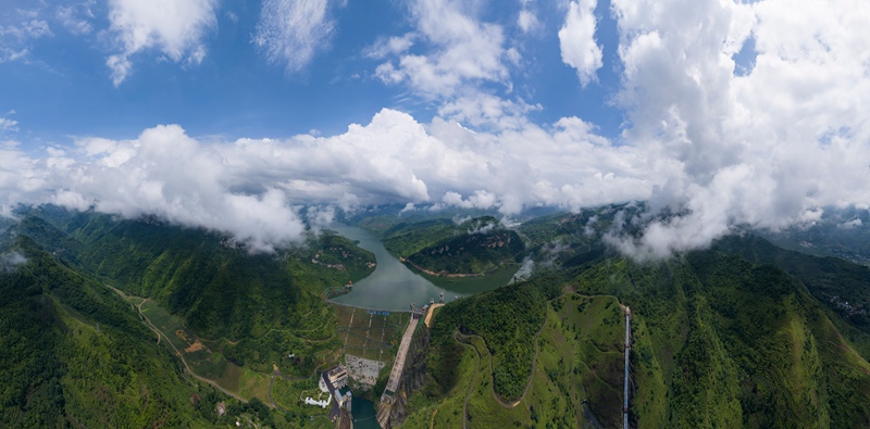 夹岩水库（无人机照片）。  
