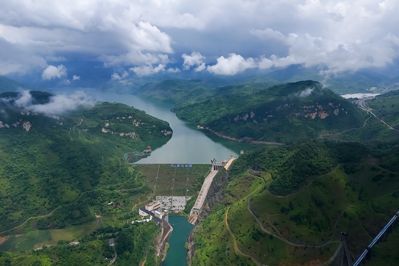 夹岩水库（无人机照片）。  
