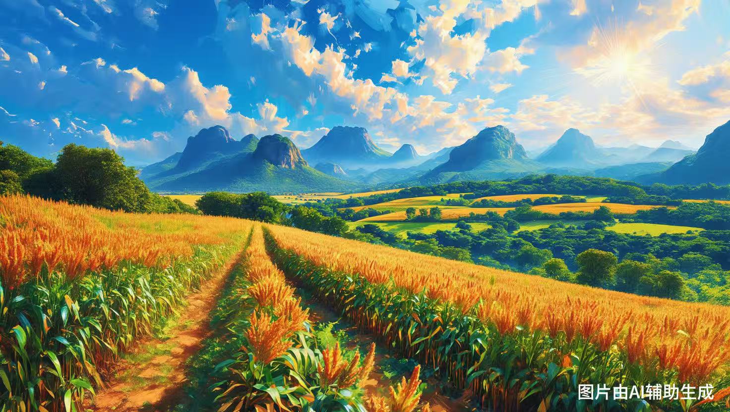 AI绘丰收 高粱田里的新光景。