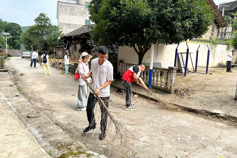 驻村第一书记、村党组书记带头开展环境卫生整治。