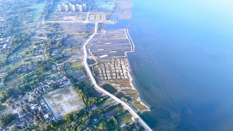 海南萬寧小海防潮堤。水電九局供圖