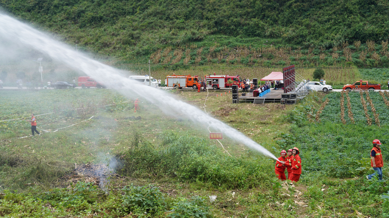 9月19日麻阳河保护区森林防灭火扑救演练现场。