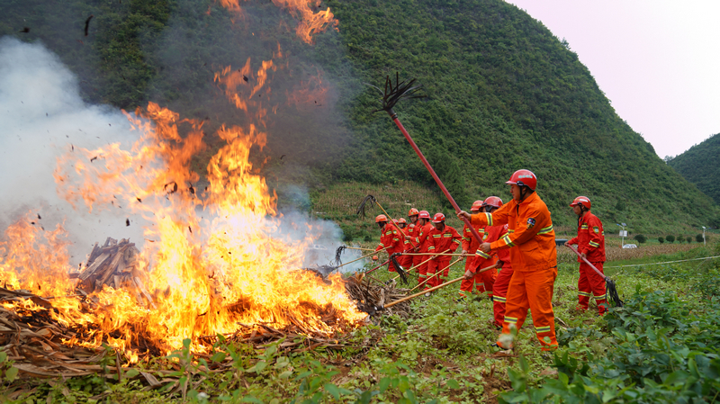 9月19日麻阳河保护区森林防灭火扑救演练现场。