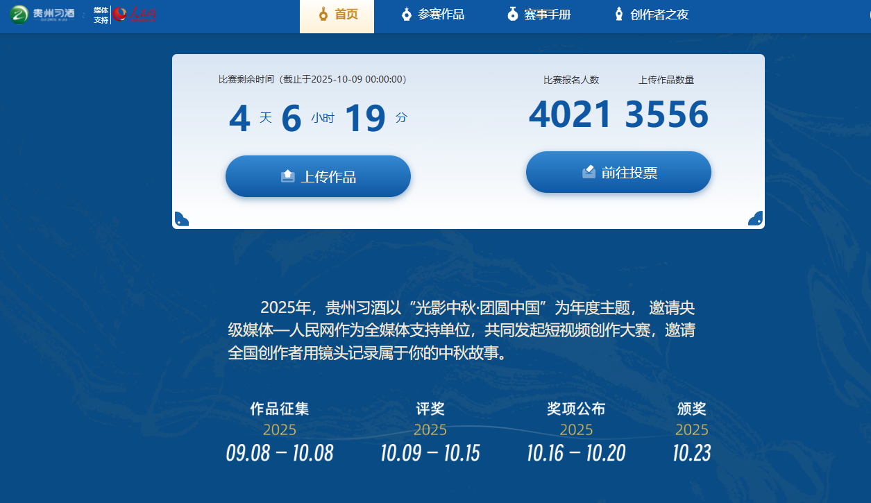 大賽官網作品提交情況。